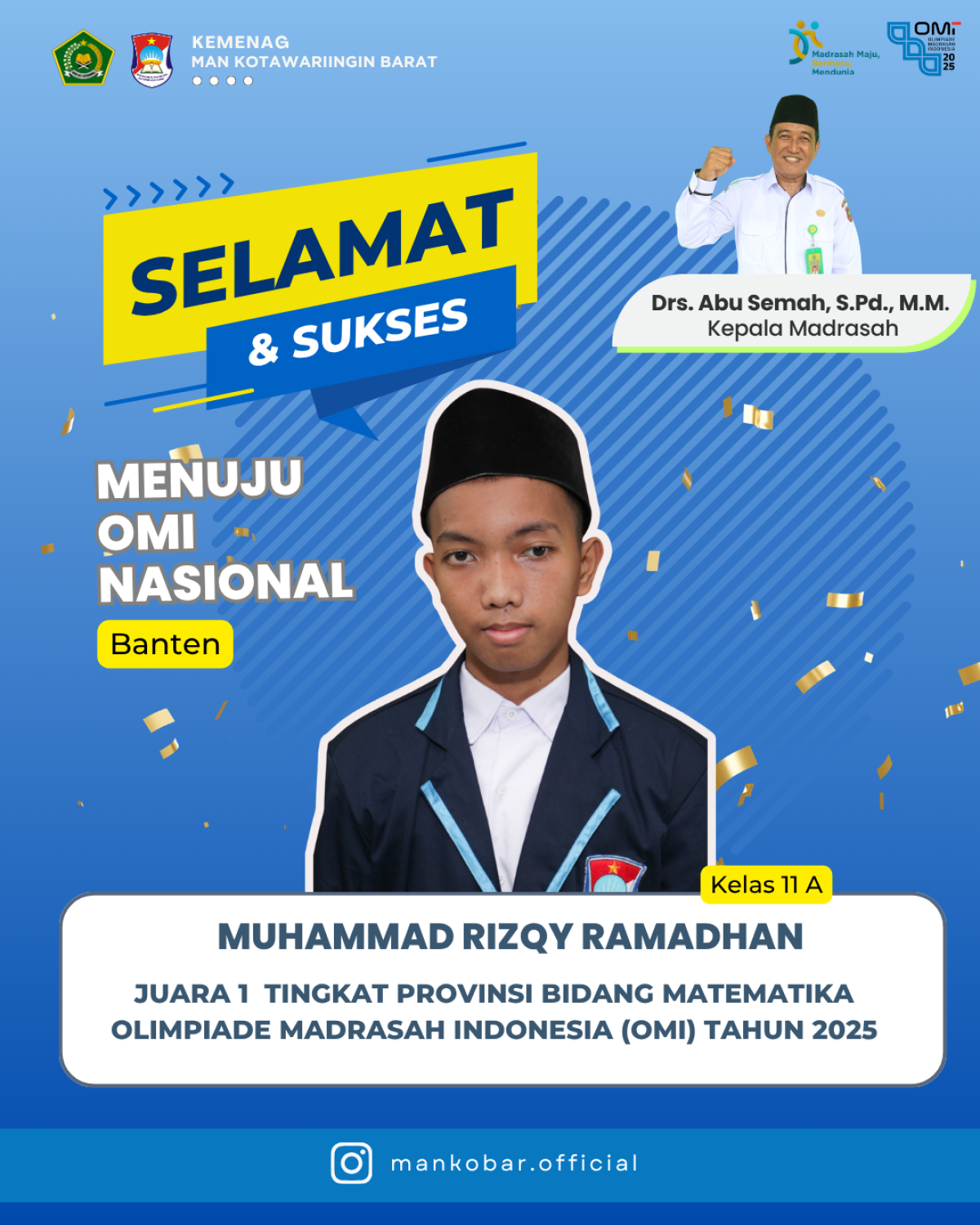 Muhammad Rizqy Ramadhan Juara OMI Matematika
